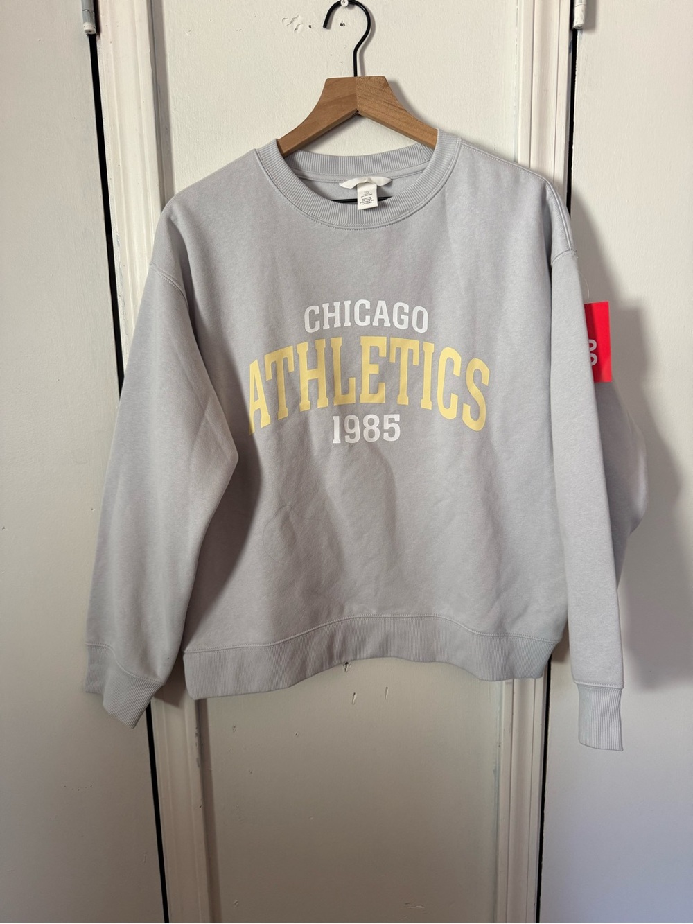 H&M Light Gray 'Chicago Athletics 1985' Crewneck Sweatshirt